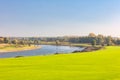 The old Dutch river IJssel in the province of Gelderland near the city of Zutphen