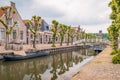 Old Dutch town of Sloten Friesland Netherlands with historical canals Royalty Free Stock Photo