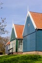 Rustic Dutch wooden houses in Schokland (Unesco), a former island in Flevoland, Netherlands Royalty Free Stock Photo