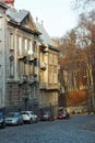 Old dwelling houses in Lviv, Ukraine Royalty Free Stock Photo