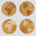 Old Earth World Map - plain set Royalty Free Stock Photo