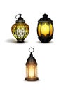 Old east lamp vector illustration pack set