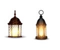 Old east lamp vector illustration pack set