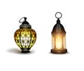 Old east lamp vector illustration pack set