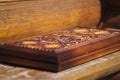 Old Eastern vintage logic gambling Board game backgammon