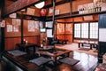 Old Edo house Soba shop of Narai Post town Narai-Juku on raini Royalty Free Stock Photo