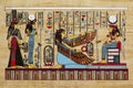 Old Egyptian papyrus with elements of ancient Egyptian history Royalty Free Stock Photo