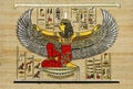 Old Egyptian papyrus with elements of ancient Egyptian history Royalty Free Stock Photo