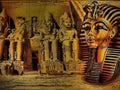 Old Egyptian papyrus with pharaoh Royalty Free Stock Photo