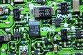 electonic circuit board for computer in macro photography for electric background Royalty Free Stock Photo