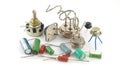 Old electonics components Royalty Free Stock Photo