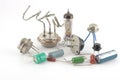 Old electonics components Royalty Free Stock Photo