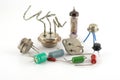 Old electonics components Royalty Free Stock Photo