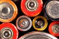 Old electric batteries closeup Royalty Free Stock Photo