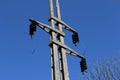 Old electric concrete pole Royalty Free Stock Photo