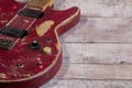 Old electric guitar red Royalty Free Stock Photo