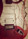 Old electric guitar on white Royalty Free Stock Photo