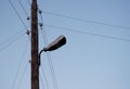 Old Electric lantern with wires