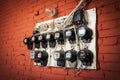 Old electric meters Royalty Free Stock Photo