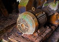 Old electric motor in abandoned factory Royalty Free Stock Photo