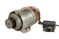 Old electric motor (isolated) Royalty Free Stock Photo