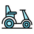 Old electric wheelchair icon vector flat