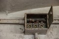 Old electrical boxes on wall Royalty Free Stock Photo