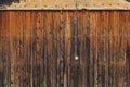 Old electrical light switch and cable on worn wooden shed exterior wall Royalty Free Stock Photo