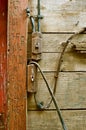 Old electrical wiring in a barn Royalty Free Stock Photo