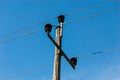 Old electricity pole Royalty Free Stock Photo