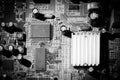 Old electronic equipment with black and white style usefull as background Royalty Free Stock Photo