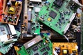 Old electronics mainboards in private collection Royalty Free Stock Photo