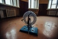 Old electrostatic machine, Wimshurst generator in abandoned school