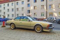 Old luxury veteran coupe car BMW 635 parked