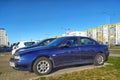 Old elegant classic blue Alfa Romeo 156 four doors sedan car