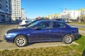 Old elegant classic blue Alfa Romeo 156 four doors sedan car