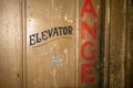 An Old Elevator Door With Old Fashioned Text That Says Elevator Royalty Free Stock Photo