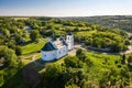 Old Elias church in Subotiv, Cherkasy region. Aerial view