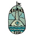 Old emblem lighthouse from 1968