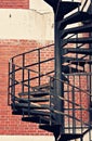 emergency black metallic stairs