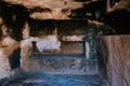 Old empty abandoned ancient lycian entombment interior