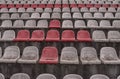 Vintage Stadium Chairs old time not used with dust red and white colors