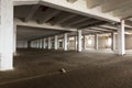 Old empty industrial warehouse interior, bright light Royalty Free Stock Photo