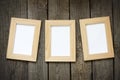 Old empty photos frame on vintage planks Royalty Free Stock Photo