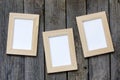 Old empty photos frame on vintage planks Royalty Free Stock Photo