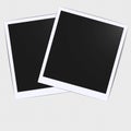 Old empty realistic photo card frame mockup design with transparent shadow on plaid black white background. Make it with gradient Royalty Free Stock Photo