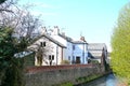 old English cottage on the river Royalty Free Stock Photo