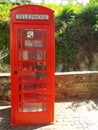 Old English phone booth