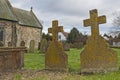 Old english rural country church in village Royalty Free Stock Photo