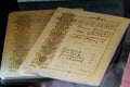 Old English School Report Card from 1911 written by a school inspector in the UK Royalty Free Stock Photo